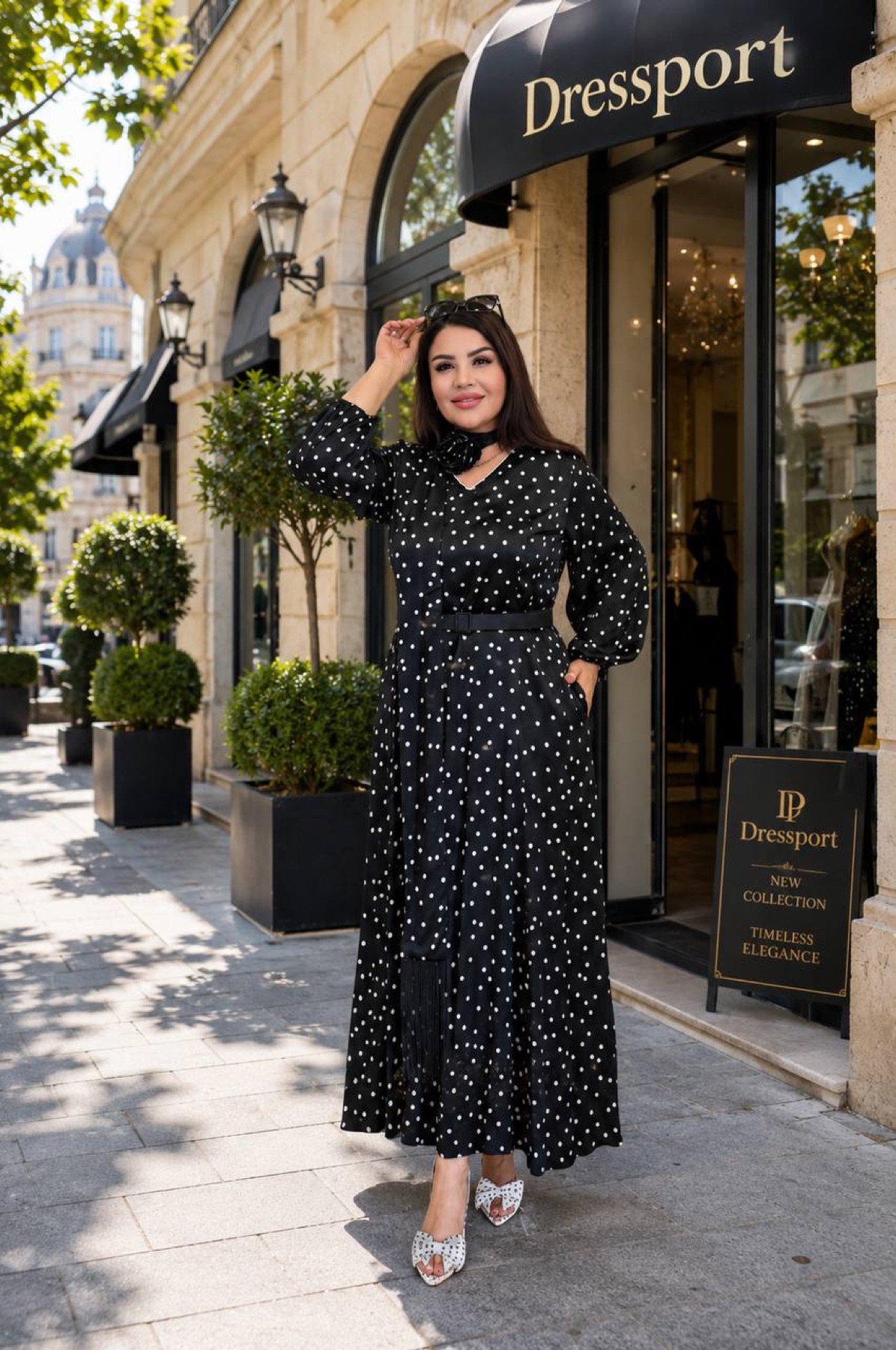 Dress Port siyah puantiyeli elbise koleksiyonu